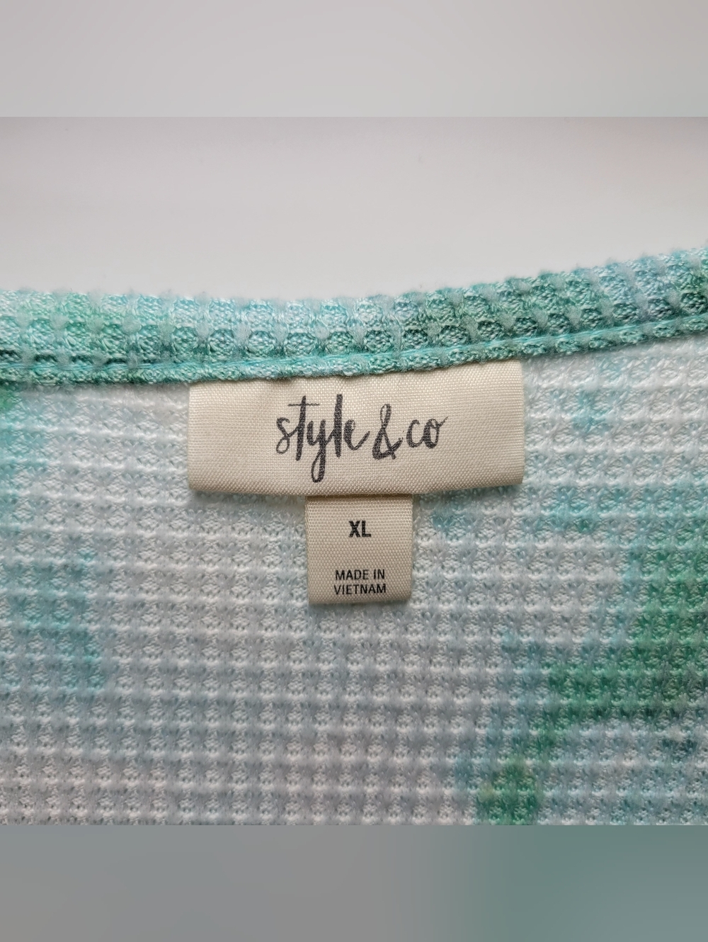 Style & Co Long Sleeve Tie Dye Shirt Women XL Comfy Dainty Boho Quiet Luxury - Picture 4 of 9